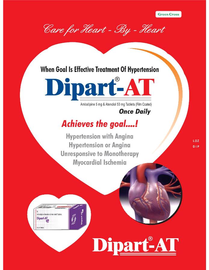 Amlodipine and Atenolol Tablets- DIPART AT Tablet – 5 mg / 50 mg Combination