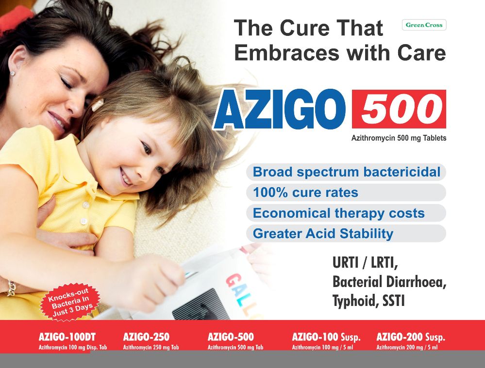 Azithromycin Dihydrate IP eq to Azithromycin - 500 mg Tablet - Azigo 500 Tablet