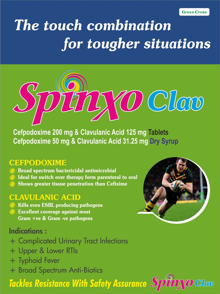 cefpodoxime proxetil and potassium clavulanate tablet- Spinxo Clav Tablet Visual Aid