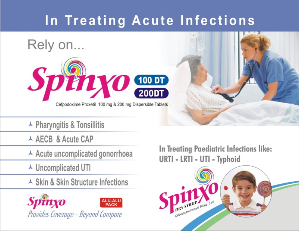 Cefpodoxime Proxetil Tablet Uses-SPINXO 100 dt tablet visual aid