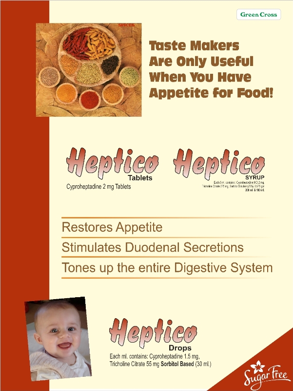 Cyproheptadine Hydrochloride and Tricholine Citrate Syrup for Appetite & Weight Gain - HEPTICO Syrup