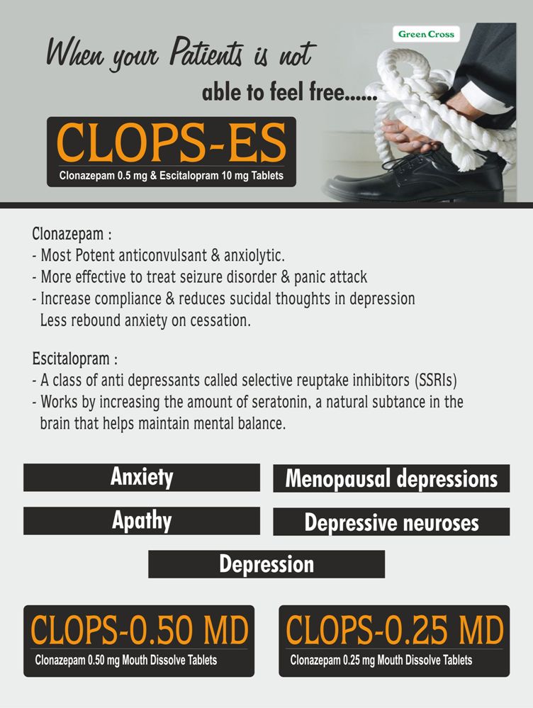 Escitalopram Oxalate and Clonazepam Tablets