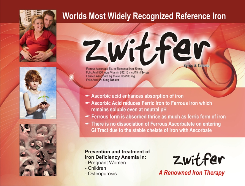 Ferrous Ascorbate, Folic Acid, Zinc Tablet - ZWITFER Tablet