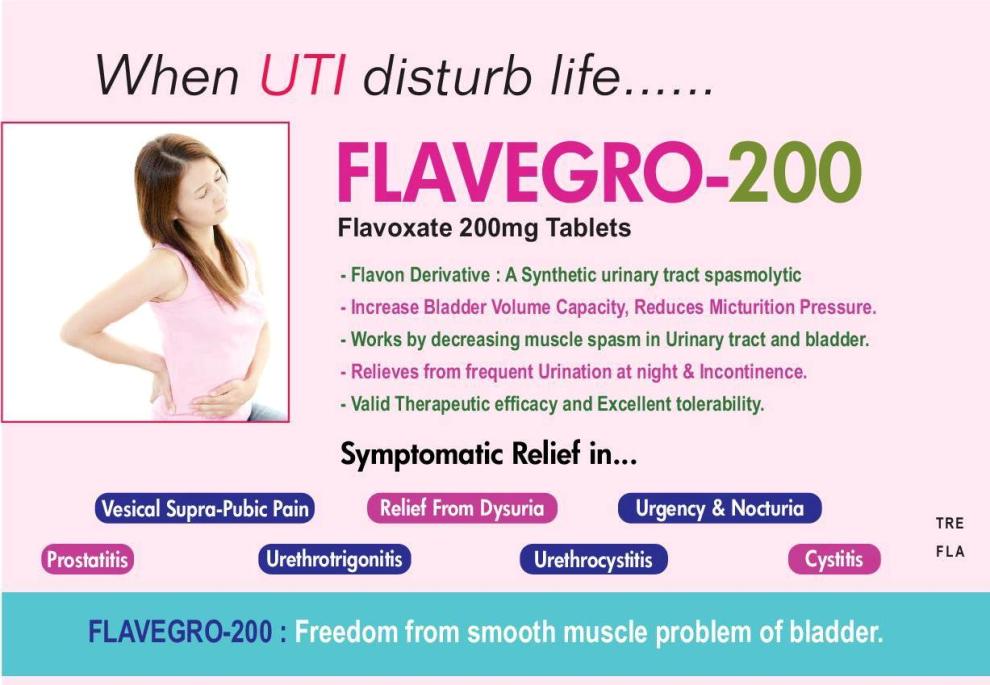 FLAVEGRO 200 Tablet - Flavoxate Hydrochloride IP 200 mg Tablet