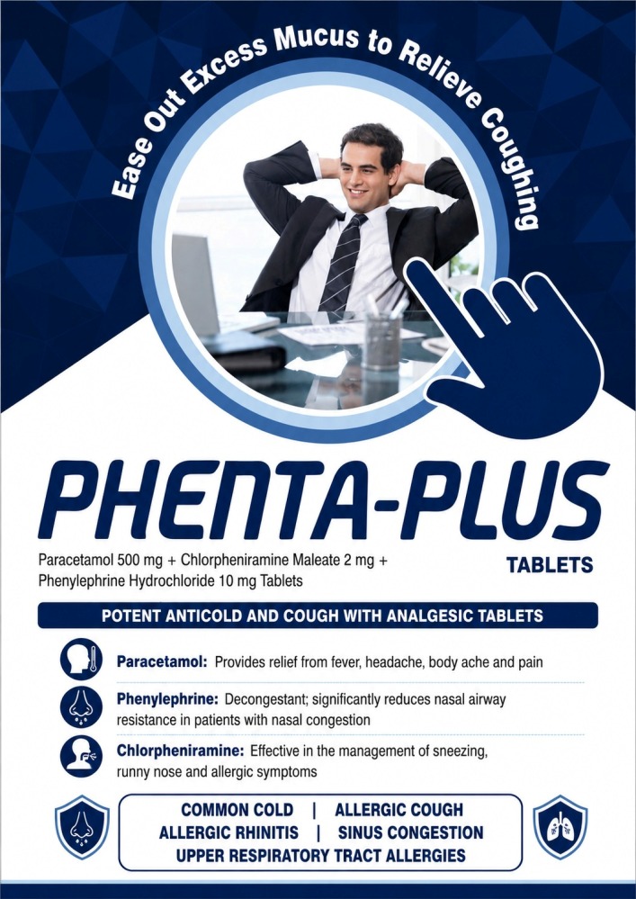 Phenta Plus Tablet - Effective Multi-Symptom Relief for Cold, Flu & Fever
