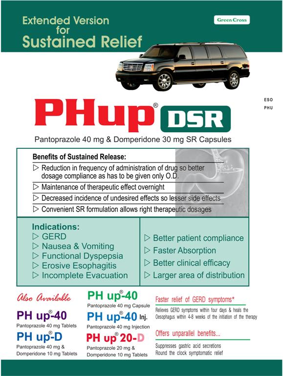 PHUP DSR Capsule - Pantoprazole 40 mg (EC), Domperidone 30 mg SR Capsule