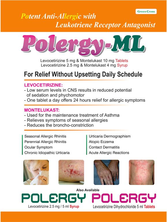 POLERGY ML Tablet - Anti Allergic Tablet - Montelukast Levocetirizine Tablets