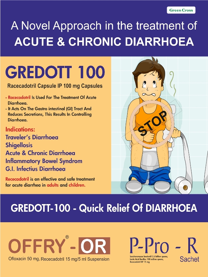 Racecadotril for Acute Diarrhea Relief - Gredott 100 Capsule