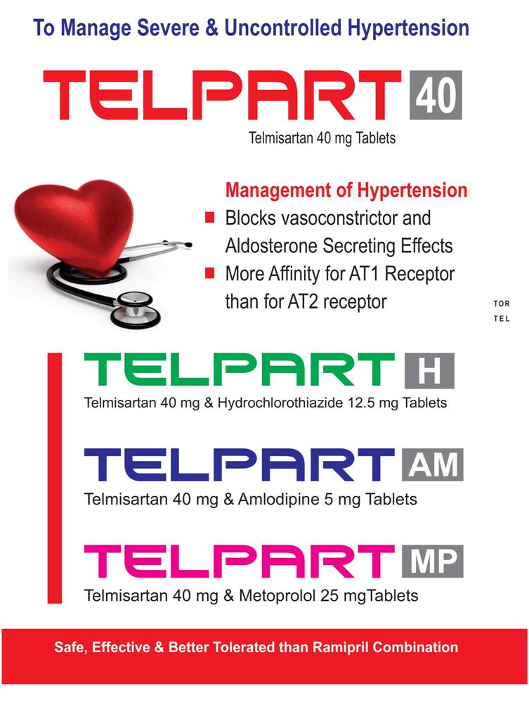Telmisartan 40 mg Tablet - TELPART 40 Tablet - for Effective Blood Pressure Management