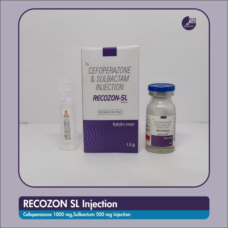 RECOZON SL 1.5 Injection-Cefoperazone 1000 mg,Sulbactum 500 mg Injection