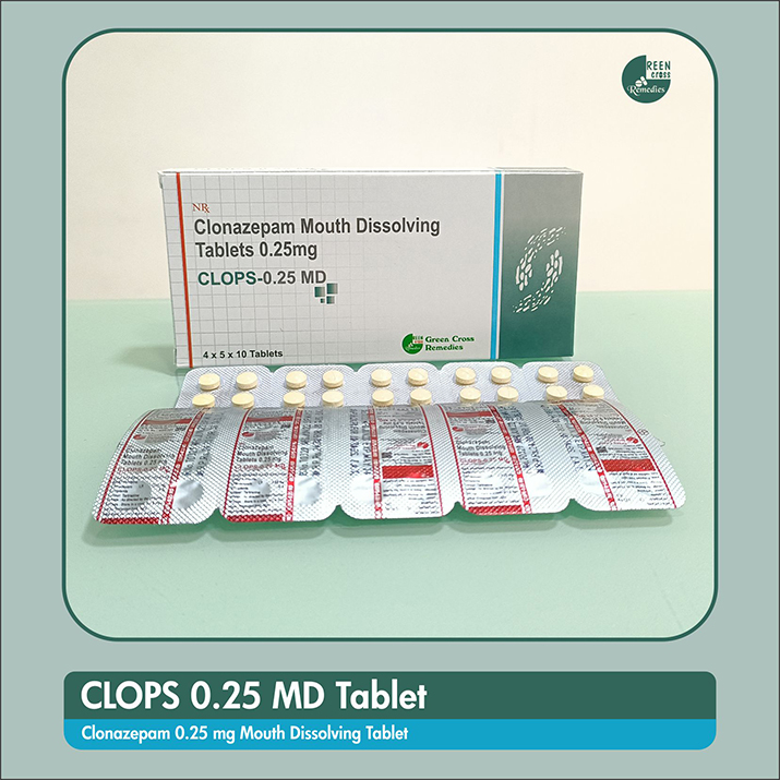 Clonazepam 0.25 Tablet  – Clops 0.25 MD Tablet