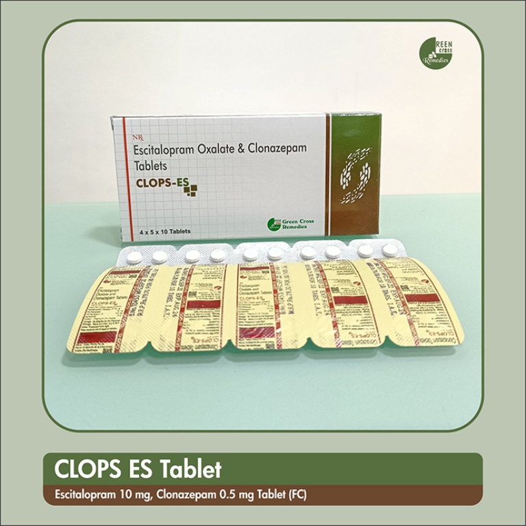 Escitalopram Oxalate and Clonazepam Tablets - Clops ES tablet