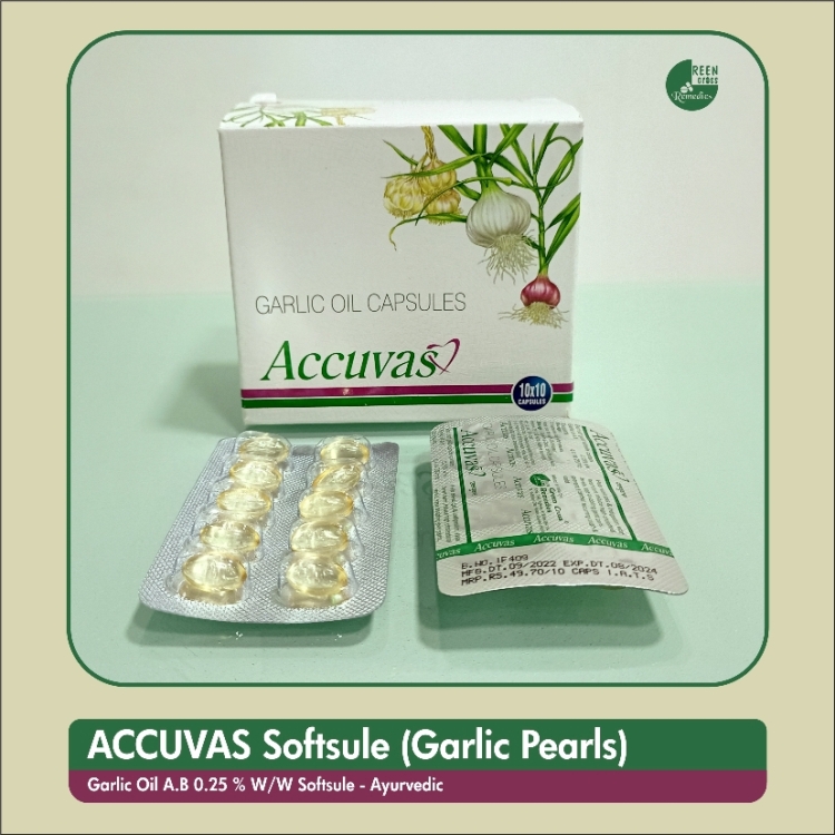 Garlic Oil Capsule- Garlic Pearls – ACCUVAS Softsule