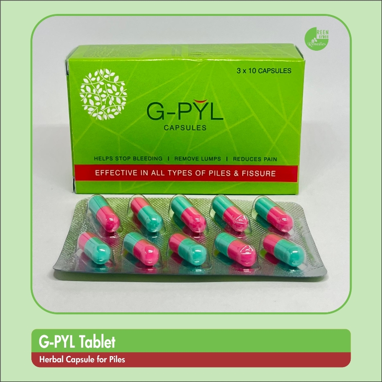 Herbal Capsule Trusted Ayurvedic Solution for Complete Piles Relief - G PYL Capsule