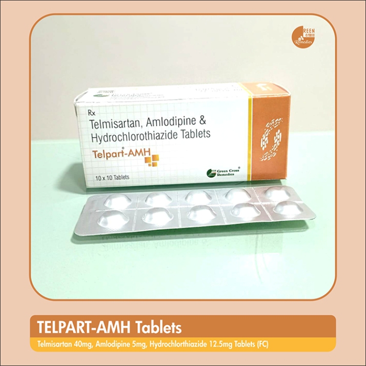 TELPART AMH TABLET-Telmisartan 40 mg, Amlodipine 5 mg, Hydrochlorothiazide 12.5 mg Tablet