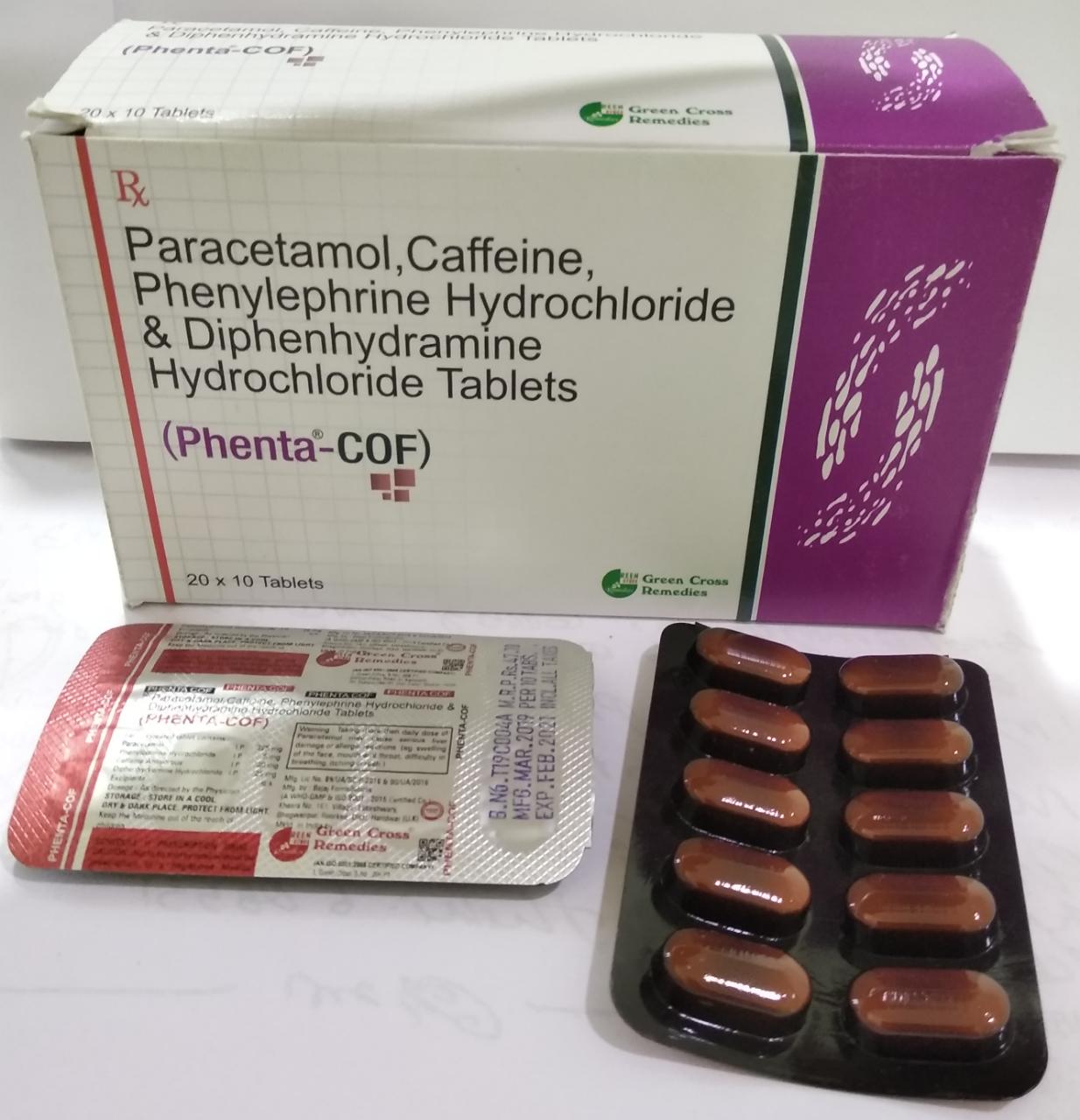 ANTI COLD AND COUGH FORMULA Paracetamol Caffeine Phenylepherine 