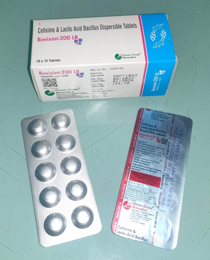 Tanfix Video - Cefixime 200 mg with Lactic Acid Bacillus 60 Million Spores dispersible  Tablet | Rovixim-200 LB
